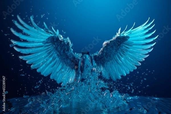 Fototapeta Beautiful Angel wings flying creature bird wings, feather wings Created with generative AI tools