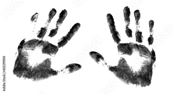Fototapeta dirty coal stained handprint isolated