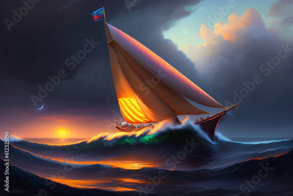 Obraz ship at night