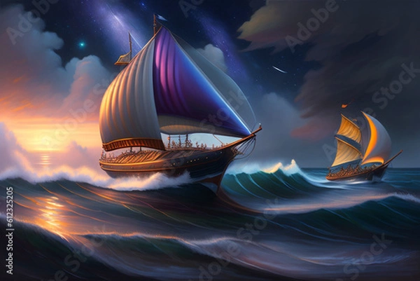 Obraz sailing in the night