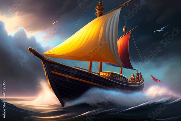 Obraz boat at sunset