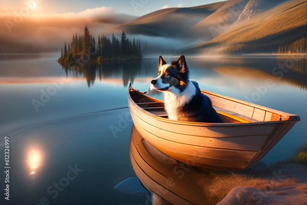 Obraz dog on the lake