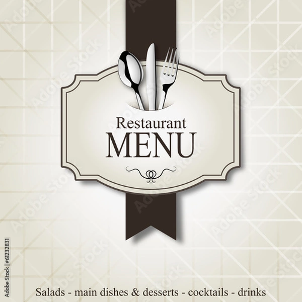 Obraz Menu restauracji