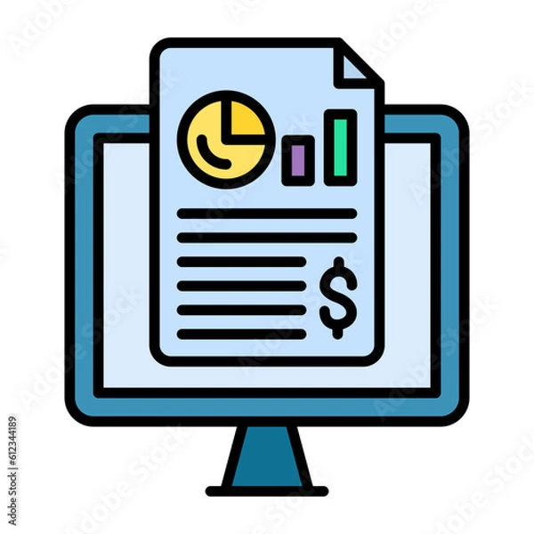 Fototapeta E Statement Line Color Icon