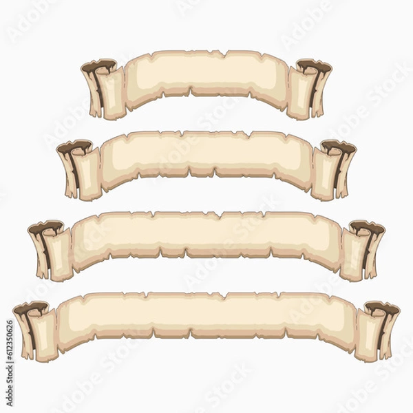 Fototapeta Old Scroll Banner vector set.