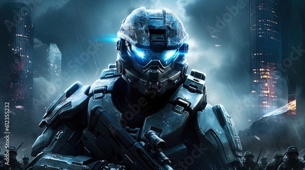 Obraz Robotic video game wallpaper