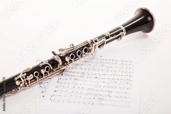 Obraz Klarinette mit Noten
