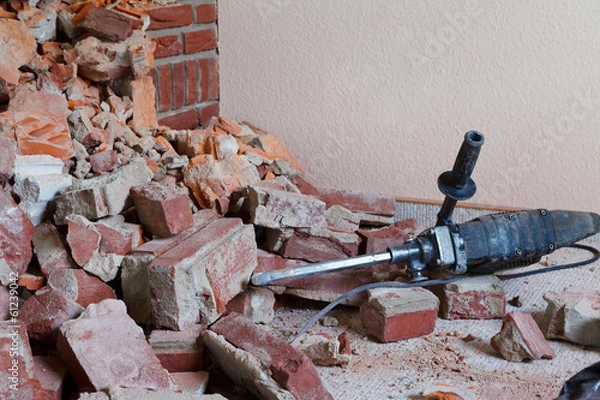 Obraz hammer drill and rubble