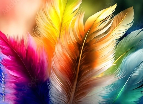 Obraz Multi color feather background