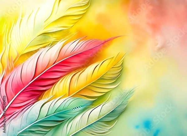 Obraz Multi color feather background