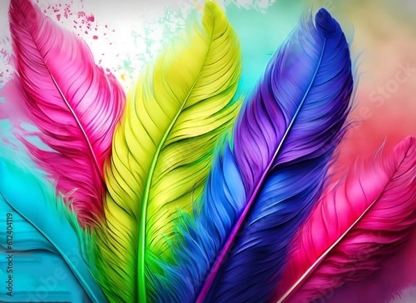Obraz Multi color feather background