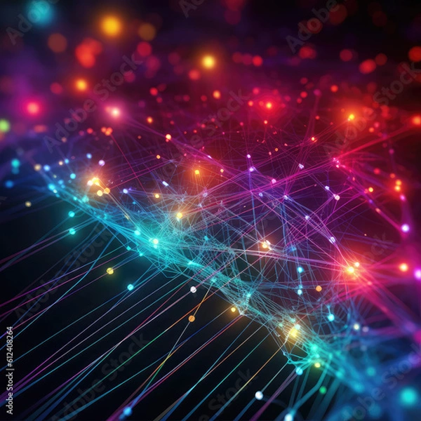 Fototapeta Network connection fiber optic, Abstract background