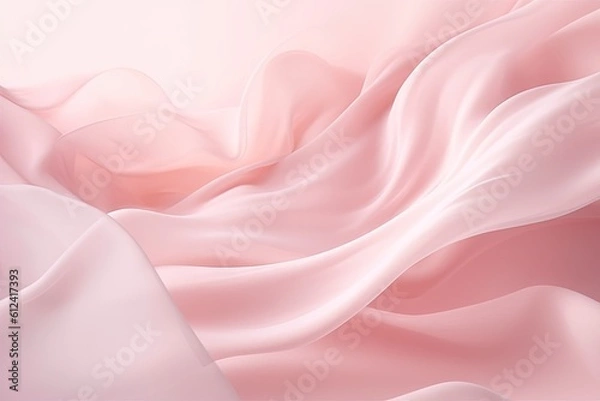Fototapeta  a soft pink background with a smooth, flowing fabric design in the center of the image is a soft pink background with a smooth, flowing fabric design in the middle.  generative ai