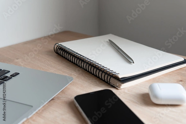 Fototapeta notebook and pen on the table