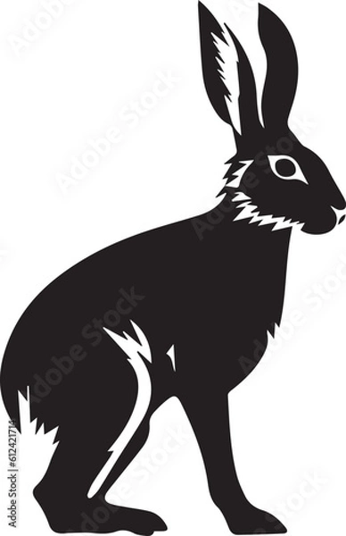 Fototapeta Arctic Hare Black And White, Vector Template for Cutting and Printing