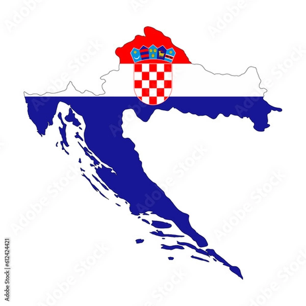 Obraz Croatia Flag Map (PNG)
