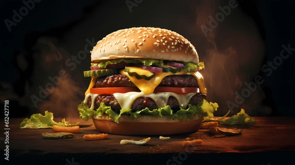 Obraz burger in a background