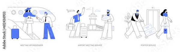 Fototapeta First class travel abstract concept vector illustrations.