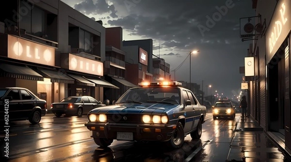 Fototapeta Neon Velocity: Futuristic Sports Car with Dazzling Light Trails