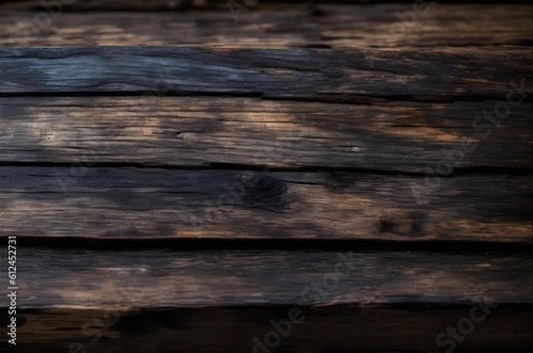 Fototapeta Old wood floors with traces of burnt black on abstract backgrounds and textures.