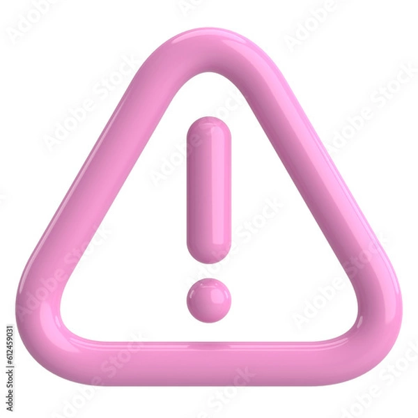 Obraz Warning sign. Exclamation mark. 3D illustration.