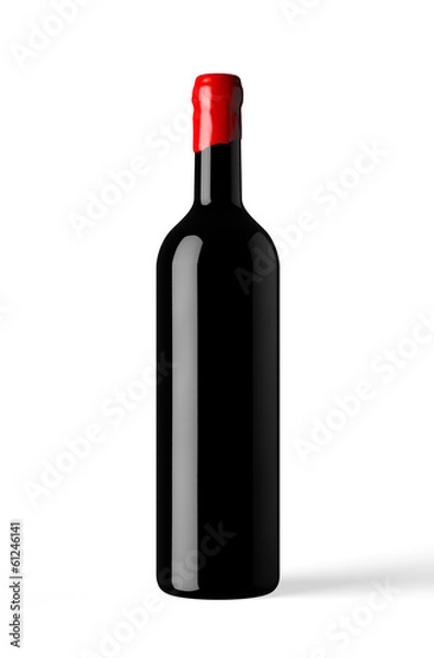 Obraz bottle of red wine isolated with wax capsule