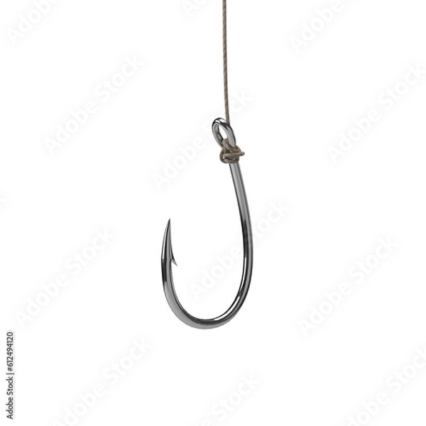 Obraz sharp chrome hook strung in a line