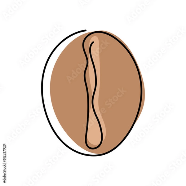 Obraz coffee bean one line isolated on white background