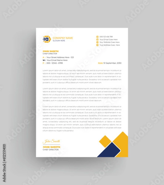 Fototapeta Moving Service Letterhead Design Template Modern Business Letterhead Design Template, Abstract Letterhead Design, Letterhead Template, - vector
