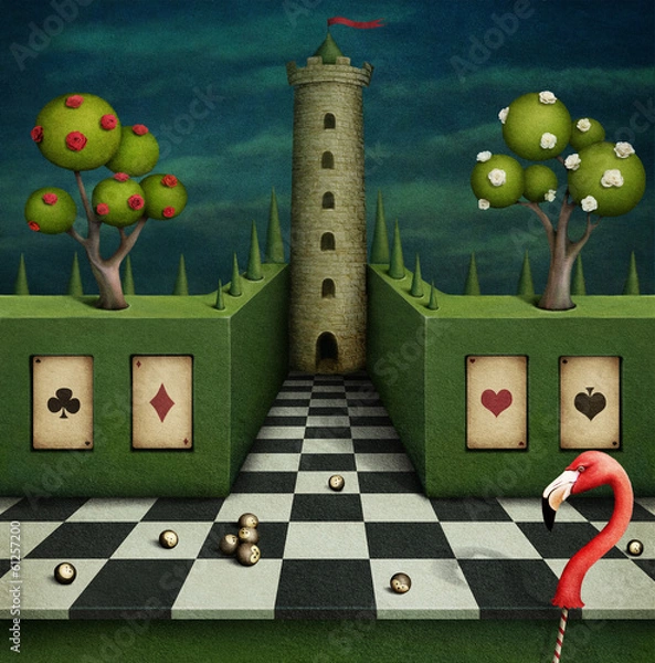 Obraz Wspaniałe tło z flamingiem