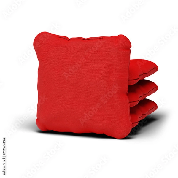 Fototapeta 3D rendering illustration of red cornhole bags stack isolated on transparent background
