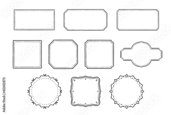 Obraz 手書きのフレーム、シンプルなベクター素材集