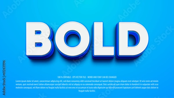 Obraz Blue bold 3d editable text effect
