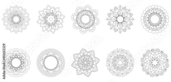 Obraz Circular Mandala Coloring page template v17