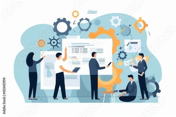 Fototapeta Business plan. Business concept growth. Teamwork.  illustration, Generative AI