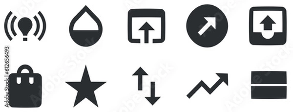 Fototapeta Set of 10 icons Actions. Creative business solutions icon set. Simple Set. Linear symbols set. Thin filled icons pack. Vector illustration