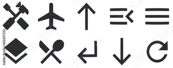 Fototapeta Set of 10 icons Maps. Modern thin line icons. Set Quality icon. for mobile and web. Thin filled icons pack. Vector illustration