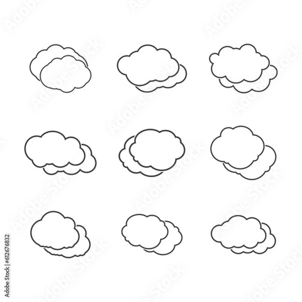 Fototapeta Cloud illustration logo icon vector flat design