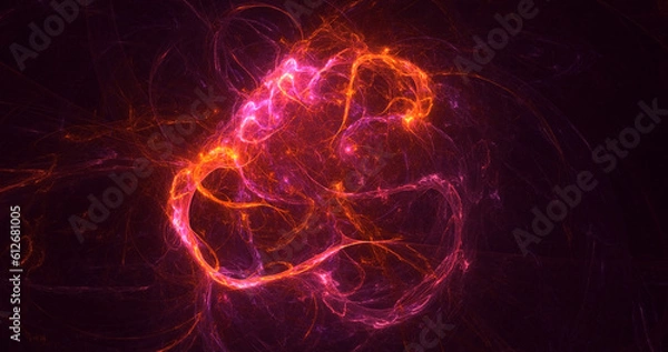 Fototapeta 3D rendering abstract fractal light background
