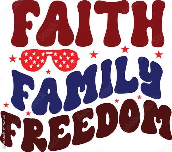 Obraz Retro 4th of July SVG design cut files