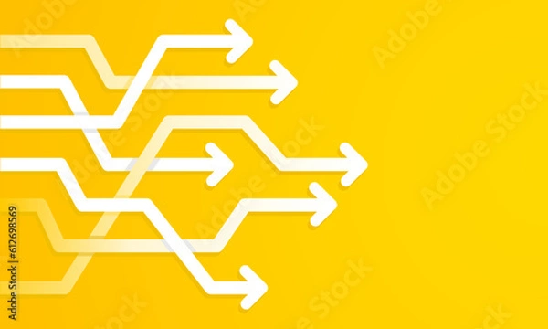 Obraz Presentation first page with crossed arrows on Yellow background. Vector illustration.