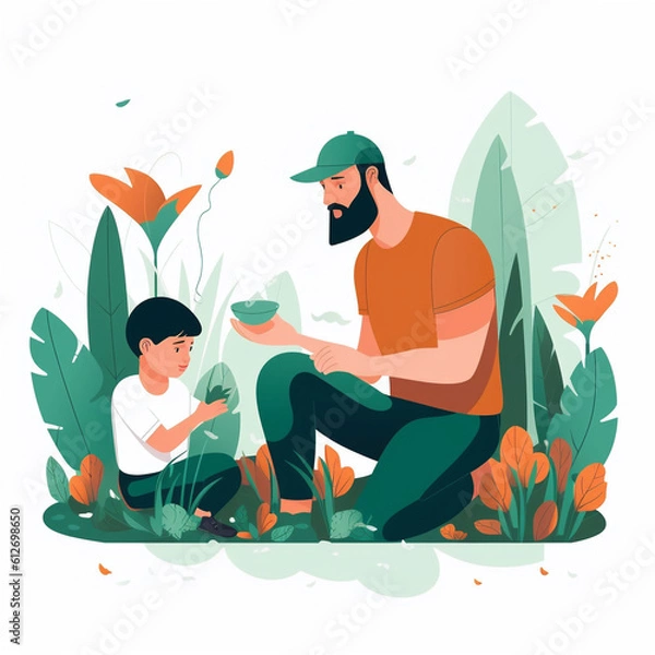 Obraz Father's Day flat illustration