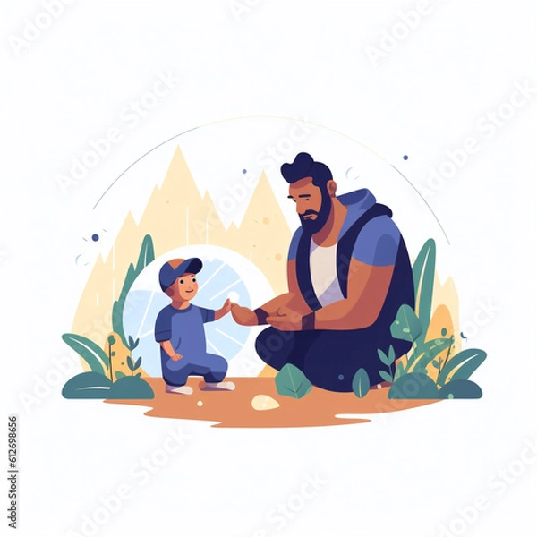 Obraz Father's Day flat illustration