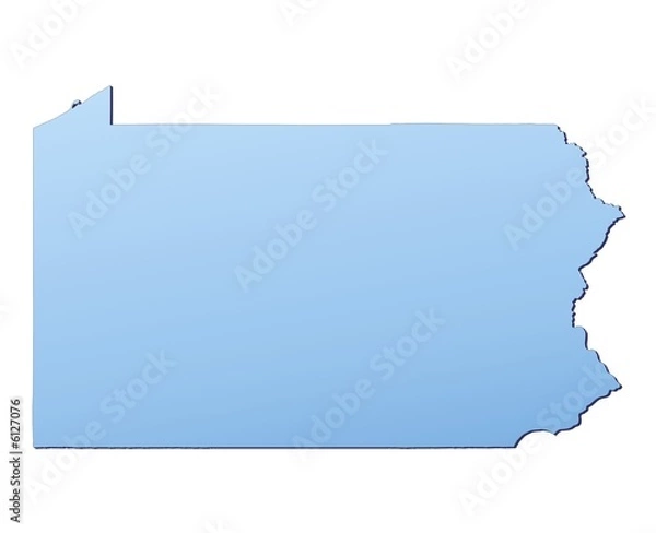 Obraz Pennsylvania(USA) map filled with light blue gradient