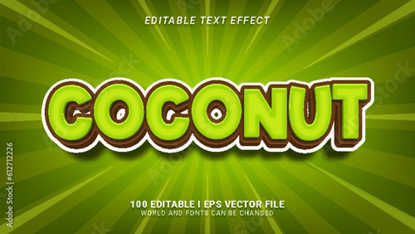Fototapeta Coconut Editable Text Effect