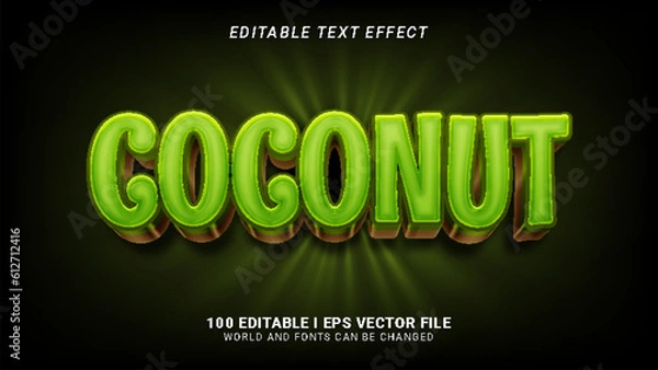 Fototapeta Coconut Text Effect
