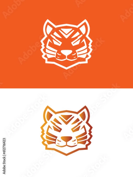 Fototapeta head tiger simple vector