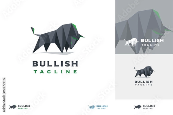 Obraz Bullish logo - Vector polygon buffalo