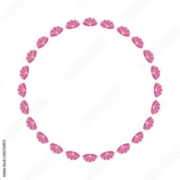Fototapeta Lotus circle frame icon isolated on transparent background