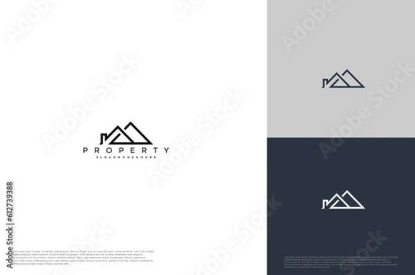 Fototapeta Real Estate icon, Builder, Construction, Architecture and Building Logos. Vector design template